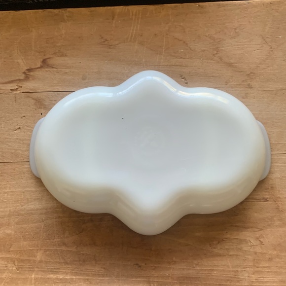 Vintage Fire King Milk Glass and Gold Candy Dish - Picture 3 of 7